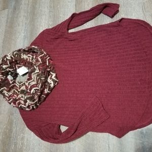2 piece set, scarf and sweater combo
